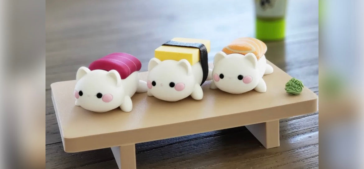 Sushi Cat set, plate included